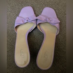 LOFT Lavender Bow Slide Sandals